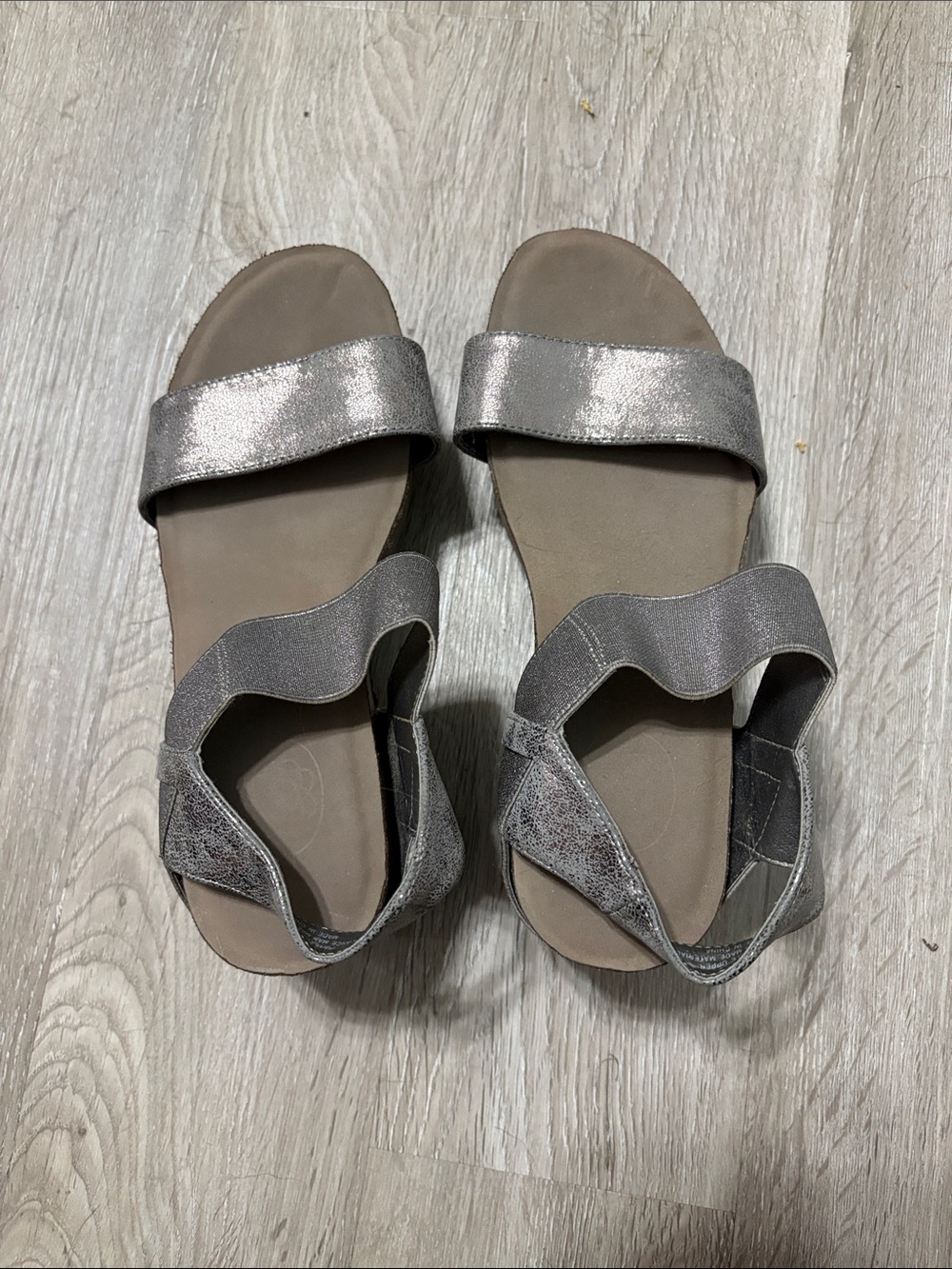 Women’s Metallic Silver Wedge Sandals